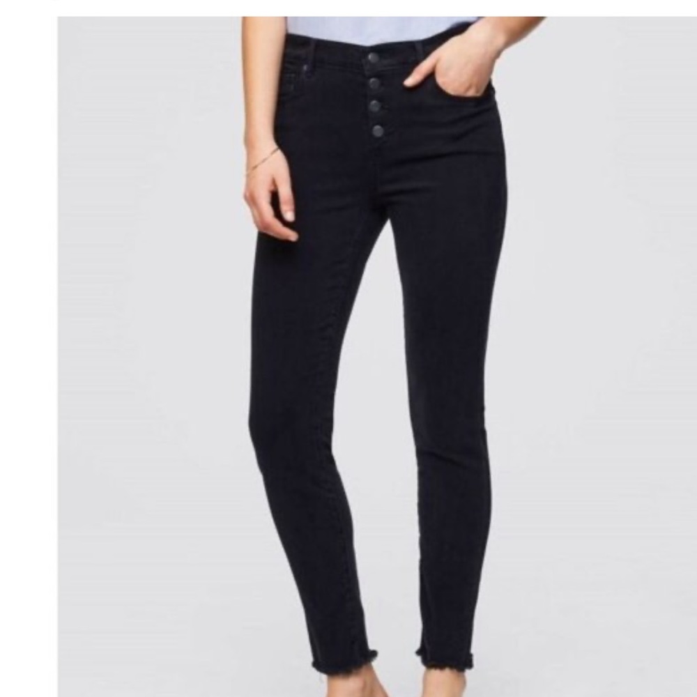 Loft Made & Loved Skinny Slim Pocket Frayed Hem Jeans